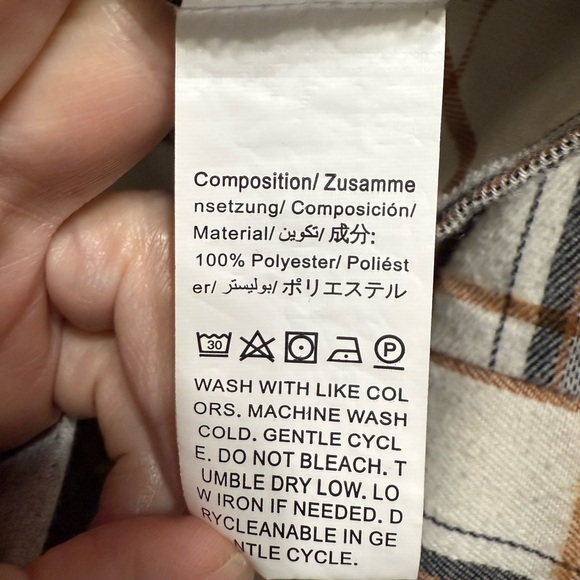 Mixed Plaid Button-Up Shirt in Blue and White - Picture 3 of 7